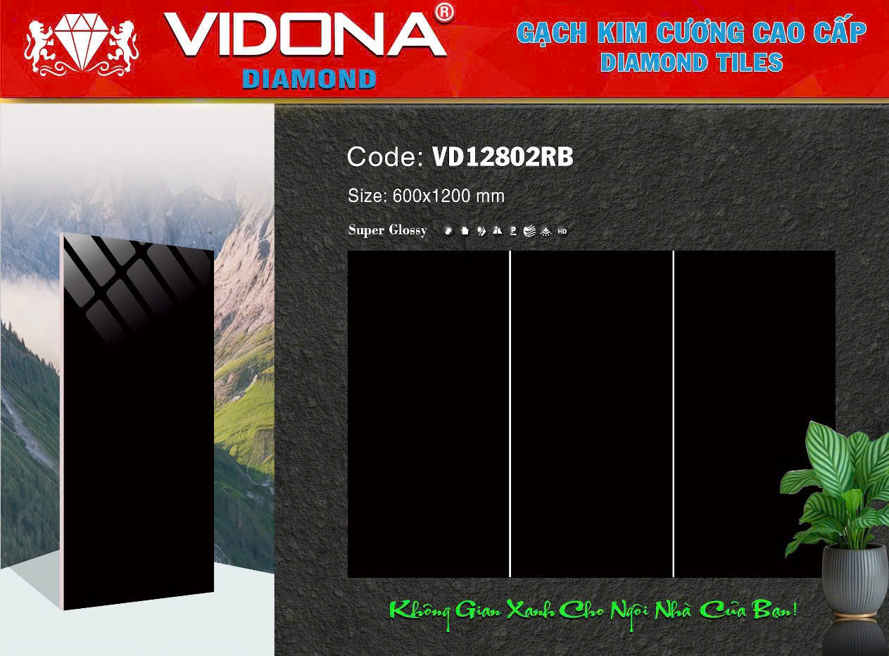 Gạch VIDONA Diamond Xám Xi Măng Hiện Đại 600x1200